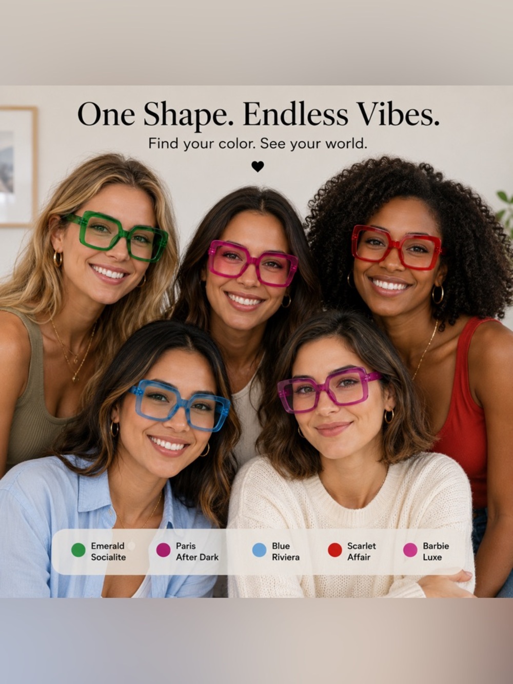 Chic Oversized Square 2.75x Reading Glasses | Screwless Flexible Hinges